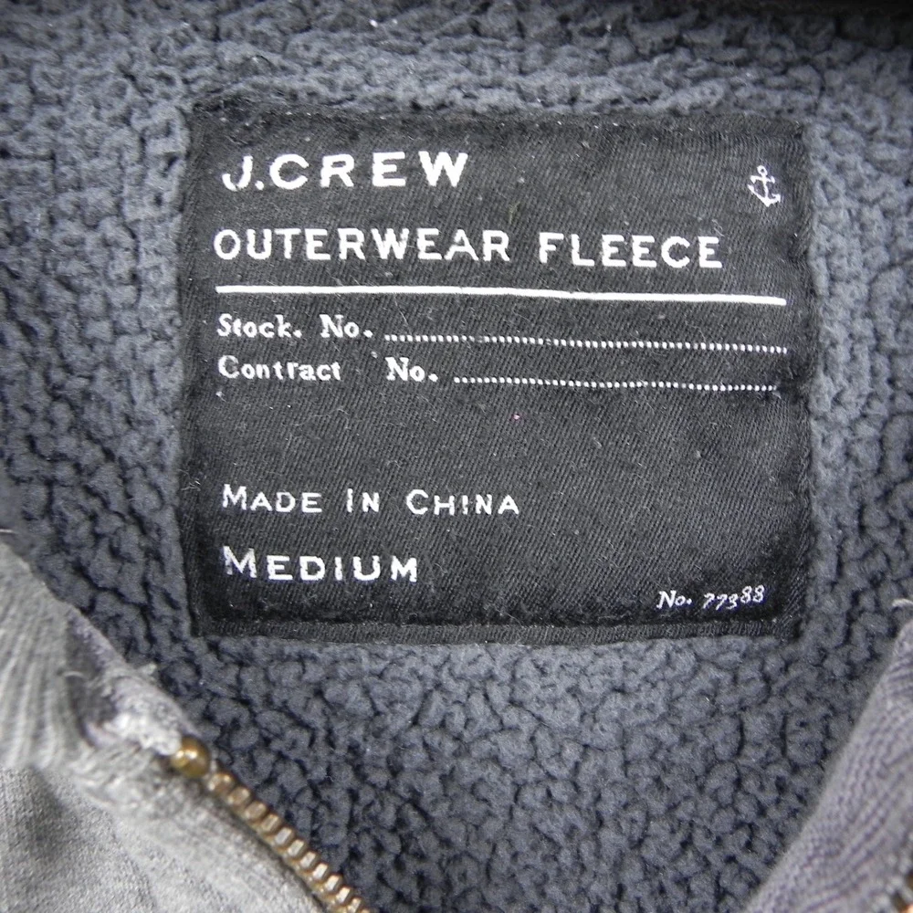 J.Crew Hoodie Mens Medium Gray Full Zip Outerwear Fleece Cotton Sweatshirt 18038